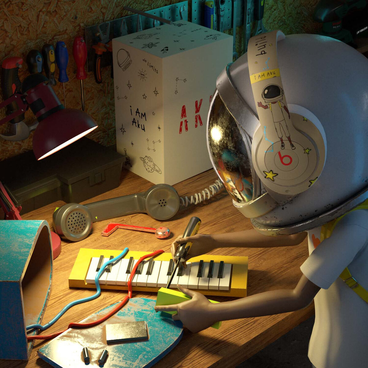 Beats by Dre × Aku — hand-drawn custom headphones, one of thirteen pairs